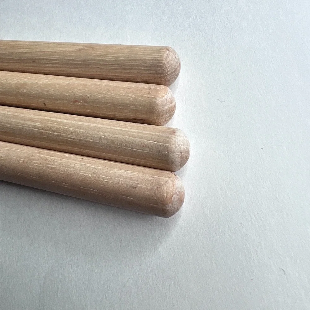 Wooden‎ Drum Sticks Nylon Tip Set of 4 Natural Wood Unbranded 16